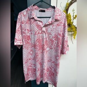 Men's Pinkish Red Patterned Shirt